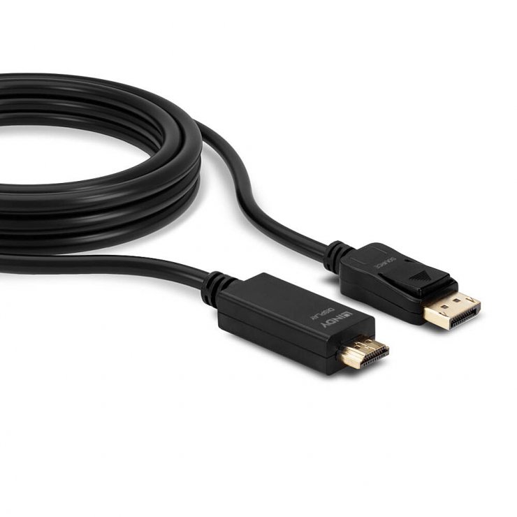 Imagine Cablu Displayport la HDMI 4K30Hz 3m T-T Negru, Lindy L36923